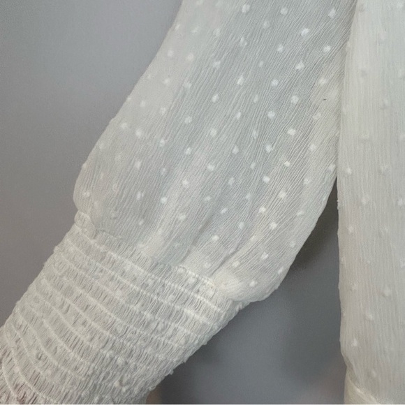 MWT Maje Plumeti Cropped White Wrap Ruffle V-neck Wrap Blouse Size 2 NEW - Picture 10 of 15